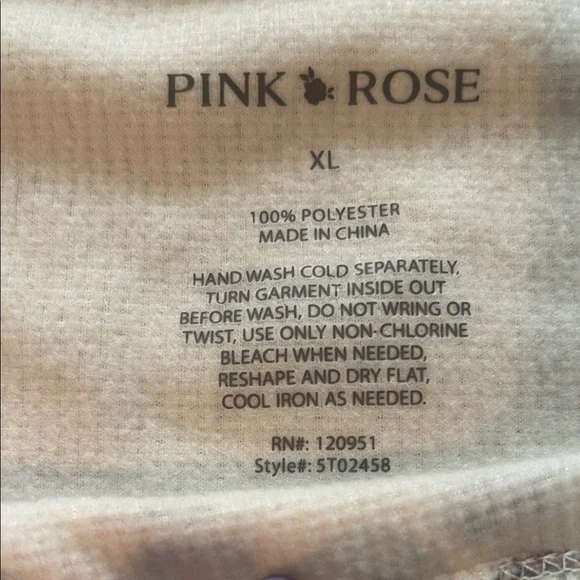 Pink Rose Floral Pajama Set - Pink & White - Picture 2 of 3